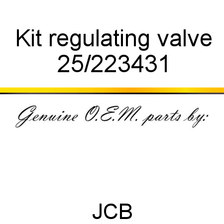 Kit, regulating valve 25/223431