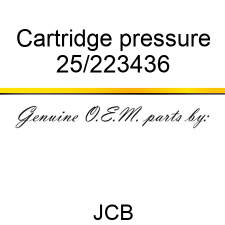 Cartridge pressure 25/223436