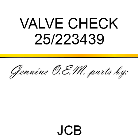VALVE CHECK 25/223439