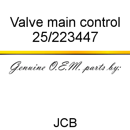 Valve, main control 25/223447