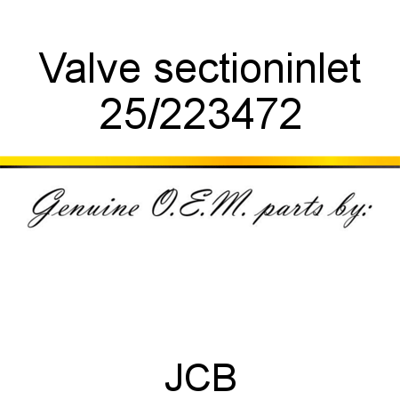 Valve, section,inlet 25/223472