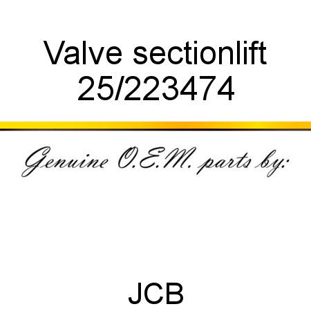 Valve, section,lift 25/223474