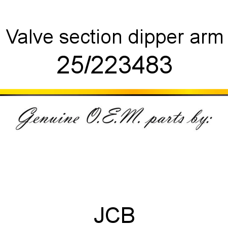 Valve, section dipper arm 25/223483