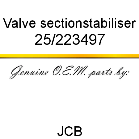 Valve, section,stabiliser 25/223497