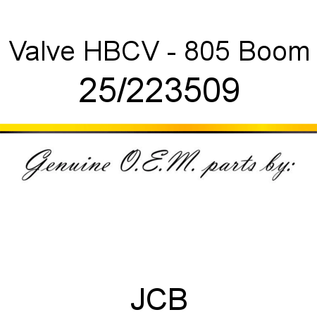 Valve, HBCV - 805 Boom 25/223509