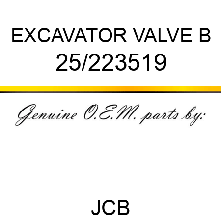 EXCAVATOR VALVE B 25/223519
