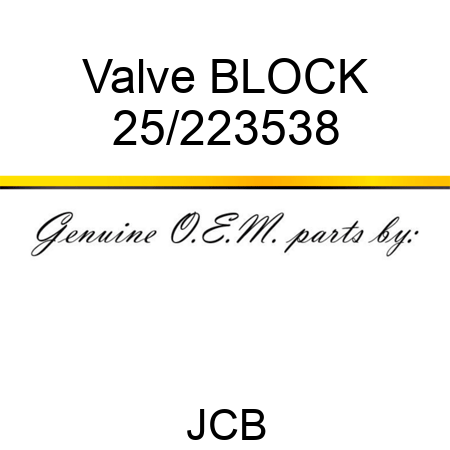 Valve BLOCK 25/223538