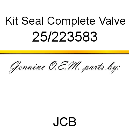 Kit, Seal, Complete Valve 25/223583