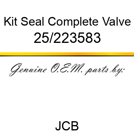Kit, Seal, Complete Valve 25/223583