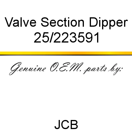 Valve, Section Dipper 25/223591