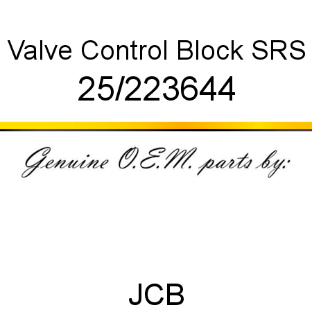 Valve, Control Block, SRS 25/223644