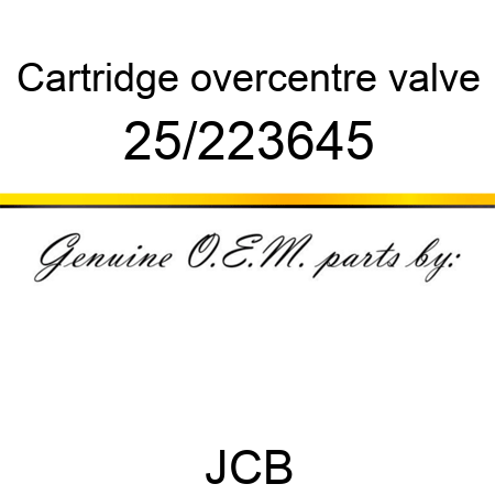 Cartridge, overcentre valve 25/223645