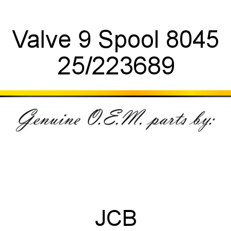 Valve, 9 Spool, 8045 25/223689