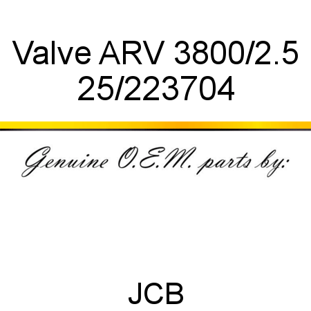 Valve, ARV, 3800/2.5 25/223704