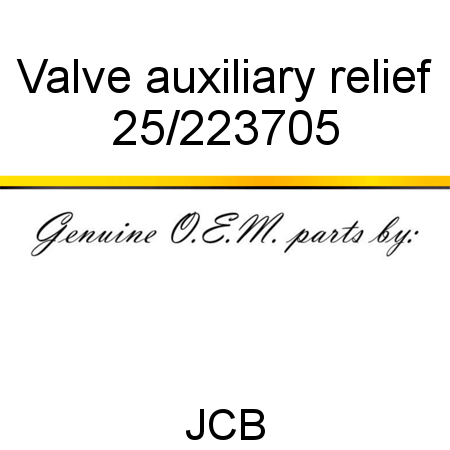 Valve, auxiliary relief 25/223705