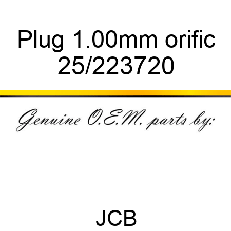 Plug 1.00mm orific 25/223720