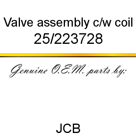Valve, assembly, c/w coil 25/223728