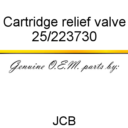 Cartridge, relief valve 25/223730