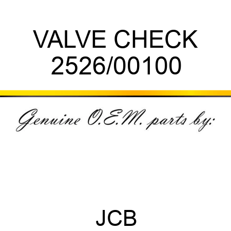 VALVE CHECK 2526/00100