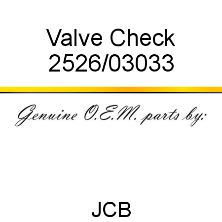 Valve, Check 2526/03033