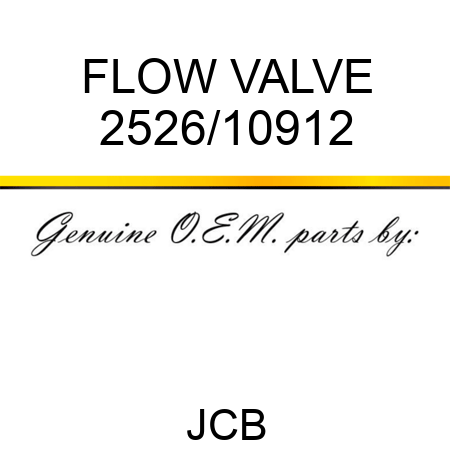 FLOW VALVE 2526/10912