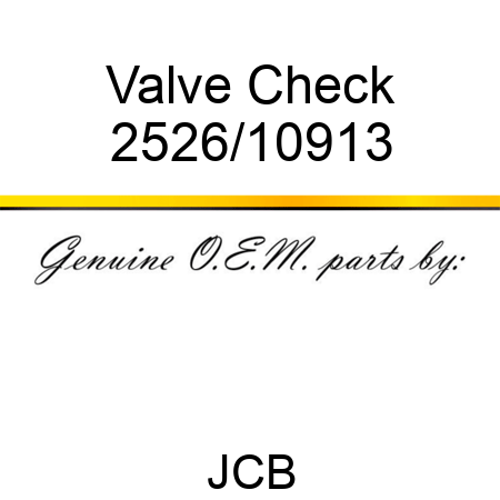 Valve Check 2526/10913
