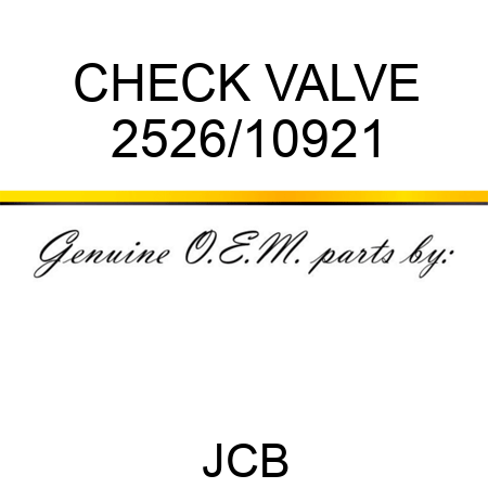 CHECK VALVE 2526/10921