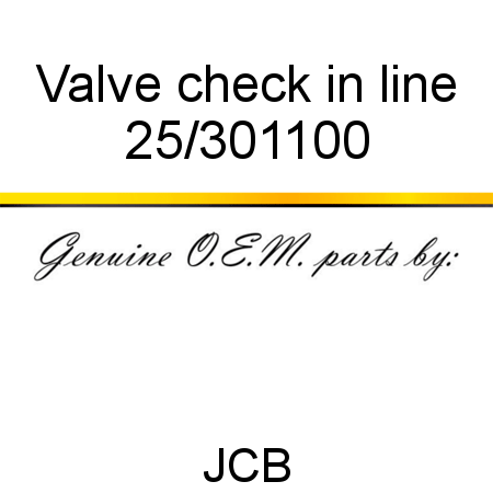 Valve, check, in line 25/301100