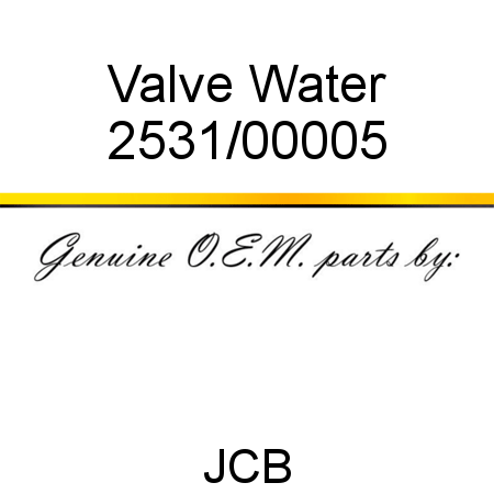 Valve, Water 2531/00005