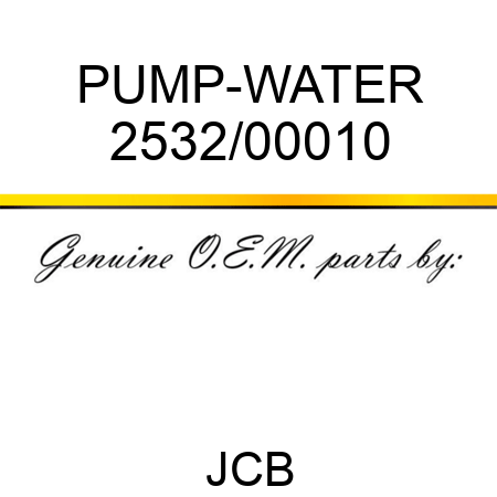 PUMP-WATER 2532/00010