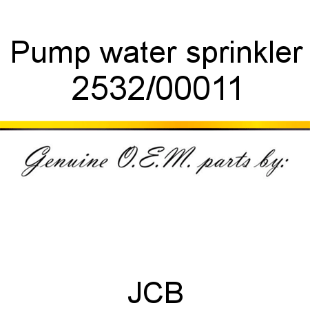 Pump, water sprinkler 2532/00011