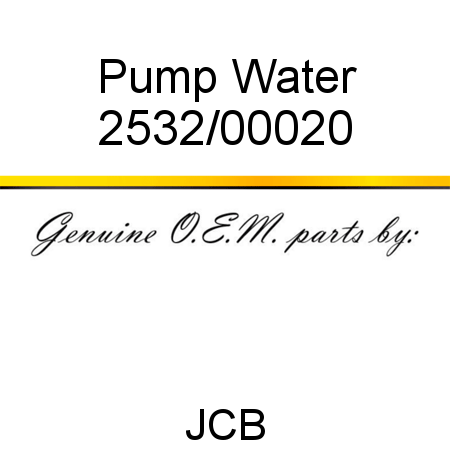 Pump, Water 2532/00020