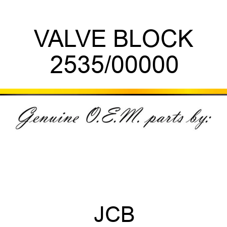 VALVE BLOCK 2535/00000
