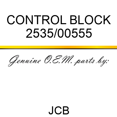 CONTROL BLOCK 2535/00555