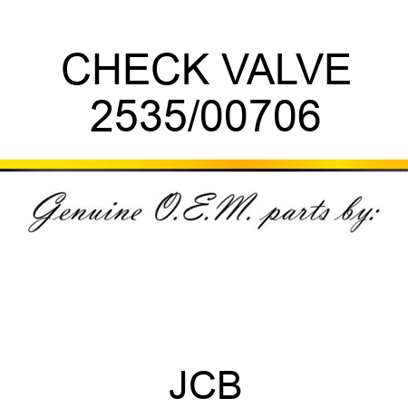 CHECK VALVE 2535/00706