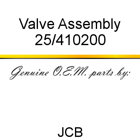 Valve, Assembly 25/410200