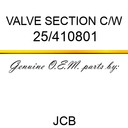 VALVE SECTION, C/W 25/410801