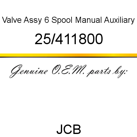 Valve, Assy 6 Spool, Manual Auxiliary 25/411800