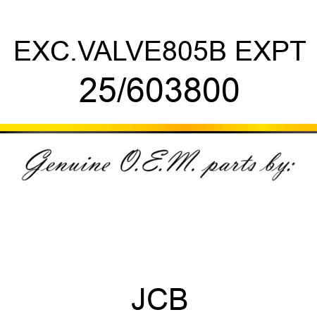 EXC.VALVE805B EXPT 25/603800