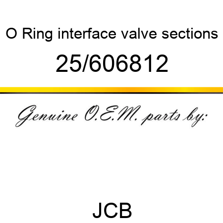 O Ring, interface, valve sections 25/606812