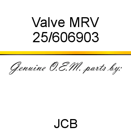 Valve, MRV 25/606903