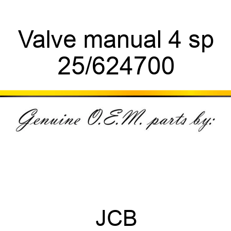 Valve manual, 4 sp 25/624700