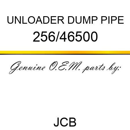 UNLOADER DUMP PIPE 256/46500