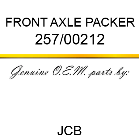 FRONT AXLE PACKER 257/00212