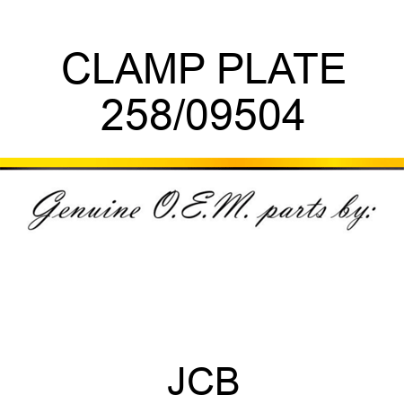 CLAMP PLATE 258/09504