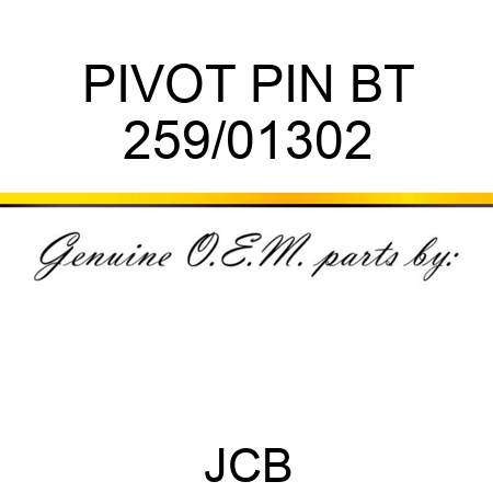 PIVOT PIN BT 259/01302