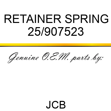 RETAINER SPRING 25/907523