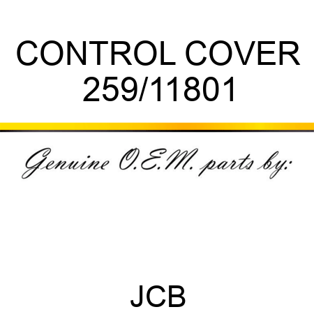 CONTROL COVER 259/11801