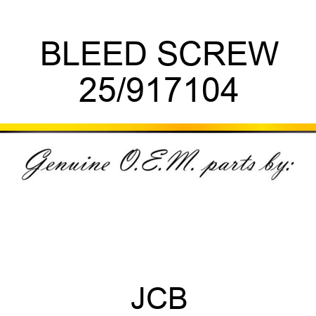 BLEED SCREW 25/917104