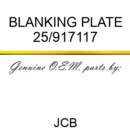 BLANKING PLATE 25/917117